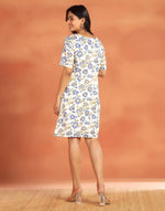 Blue Cotton Short Dress