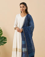 Indigo Cotton Silk Blend Dabu Printed Dupatta