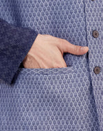 Blue Cotton Gahan Neel Nehru Jacket