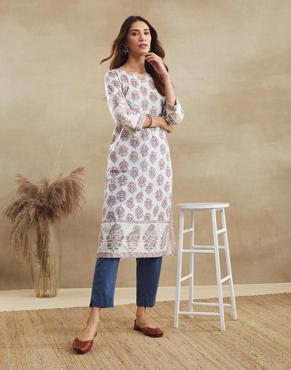 Natural Cotton Long Kurta