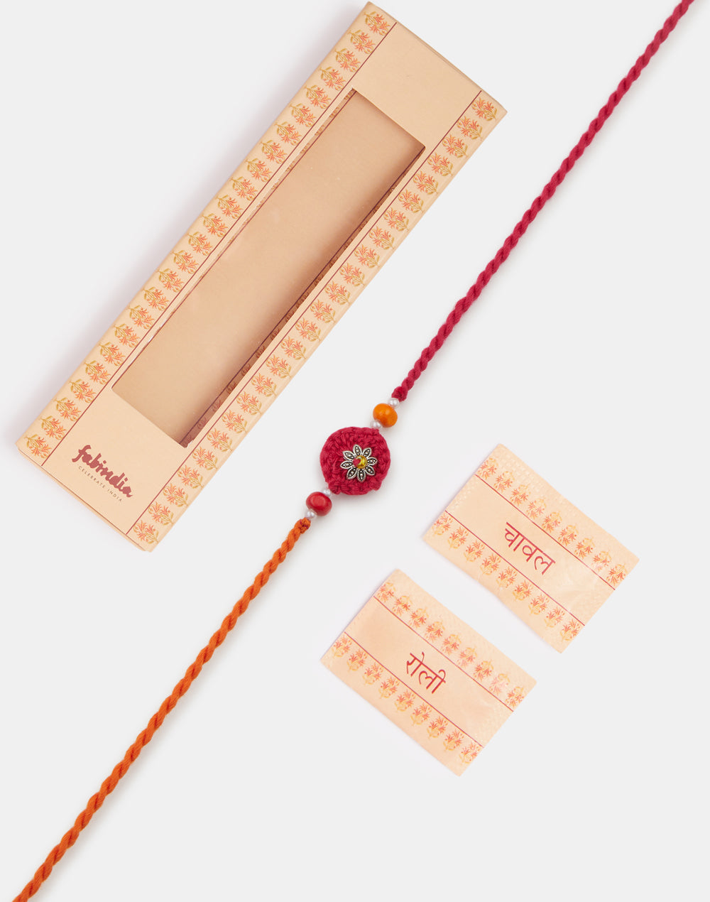 Multi Metal Crochet Floral Rakhi