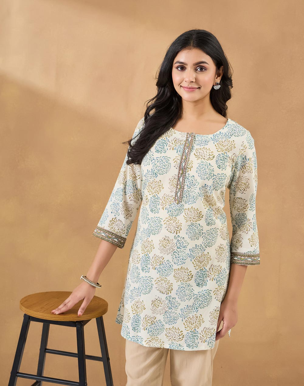 Natural Cotton Hand Block Print Kurta Short