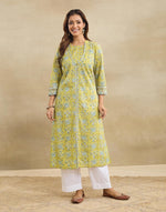 Green Cotton Long Kurta
