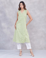 Green Cotton Long Kurta