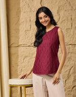 Wine Cotton Top for Women from Fabindia UK