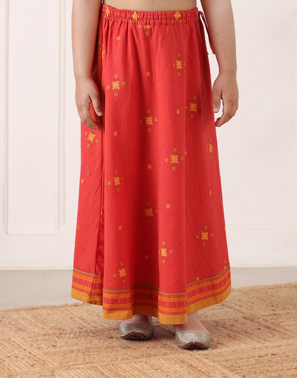 Pink Cotton Dobby 3pc Lehenga Set
