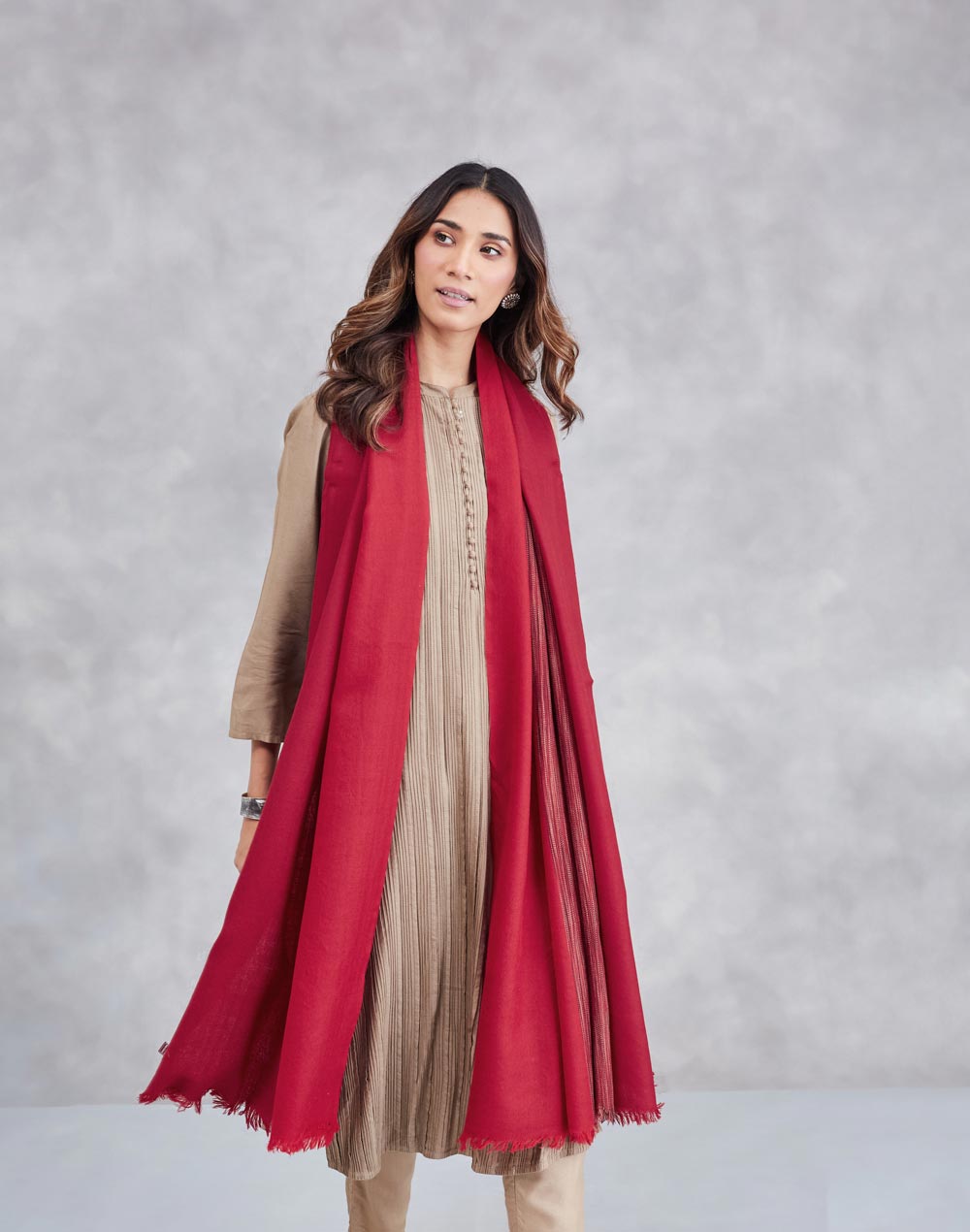 Red Shawl Wrap in soft wool