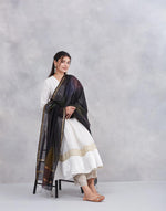 Black Cotton Silk Blend Dupatta