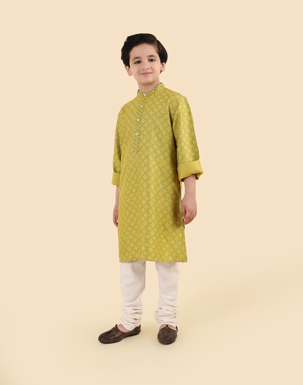 Green Viscose Blend Hand Block Printed Long Kurta