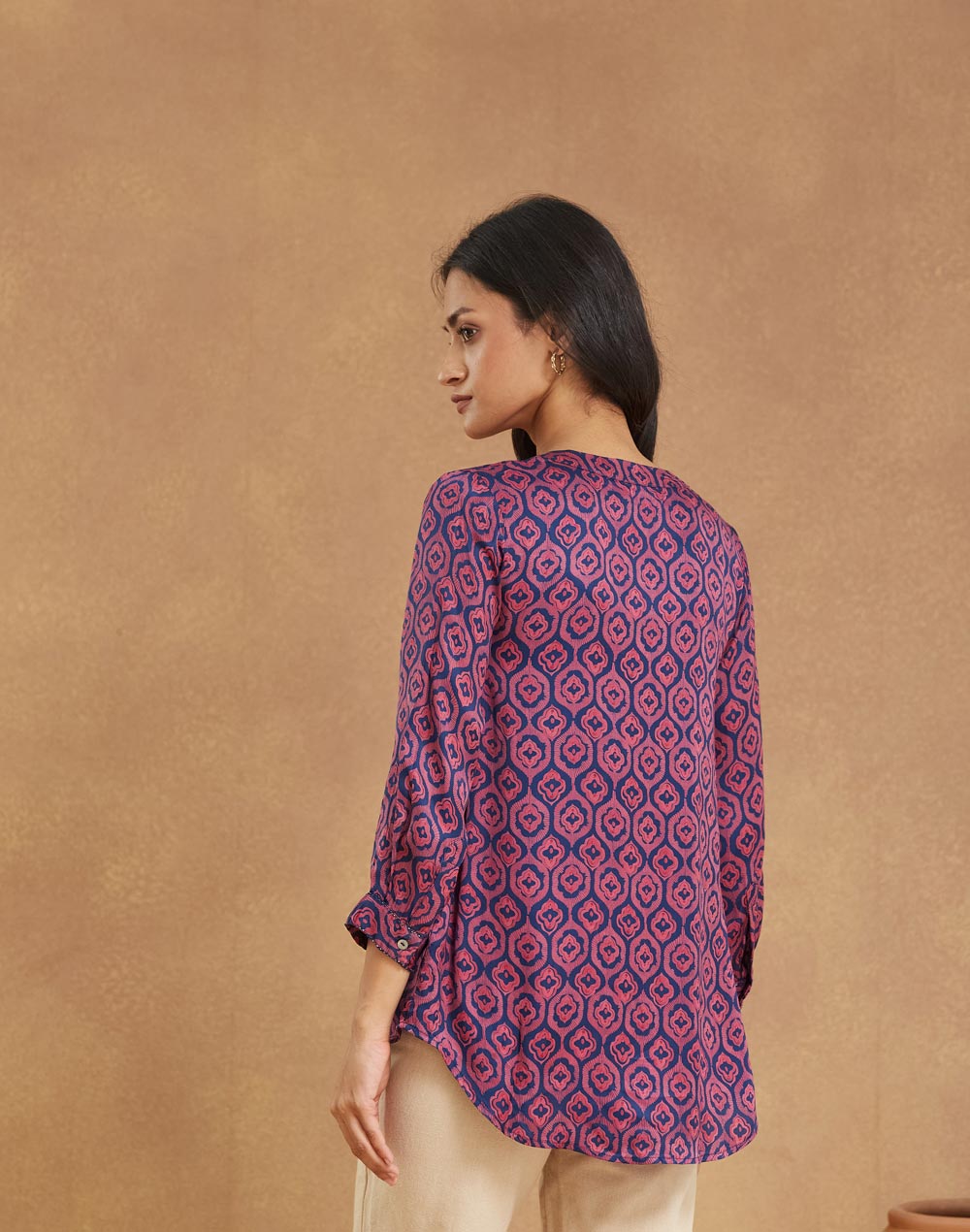 Blue Rayon Blend Tunic