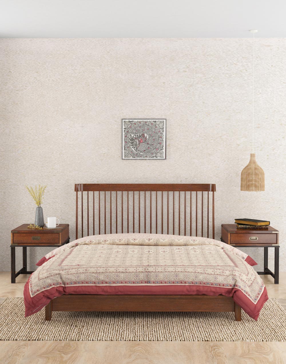 Offwhite Mihika Printed Cotton Quilt