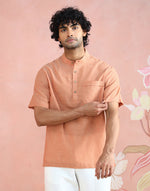 Indigo Cotton Dabu Printed Slim Fit Shirt
