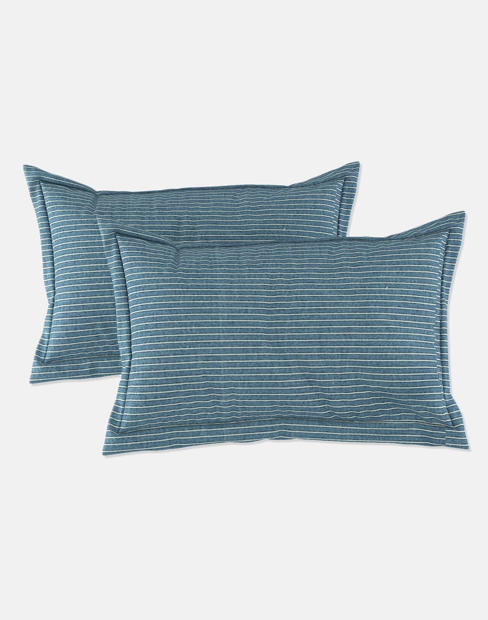 Navy Nile Stripe Cotton Bed Sheet With 2 Pillow Covers