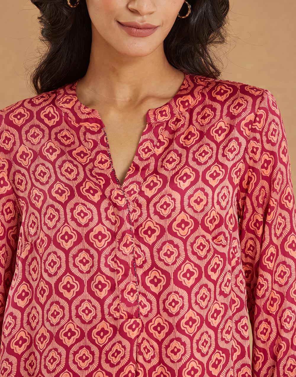 Pink Rayon Blend Tunic