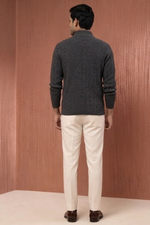 Charcoal Cotton Blend Sweater