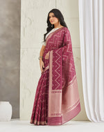 Wine Cotton Silk Blend Banarsi Sari