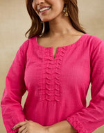 Pink Cotton Short Kurta