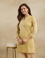 Mustard Cotton Short Kurta