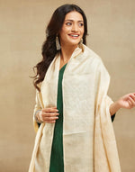Offwhite Silk Blend Woven Dupatta