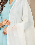 Natural Cotton Silk Chikankari Dupatta