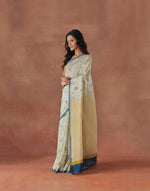 Natural Cotton Silk Hand Block Printed Sari