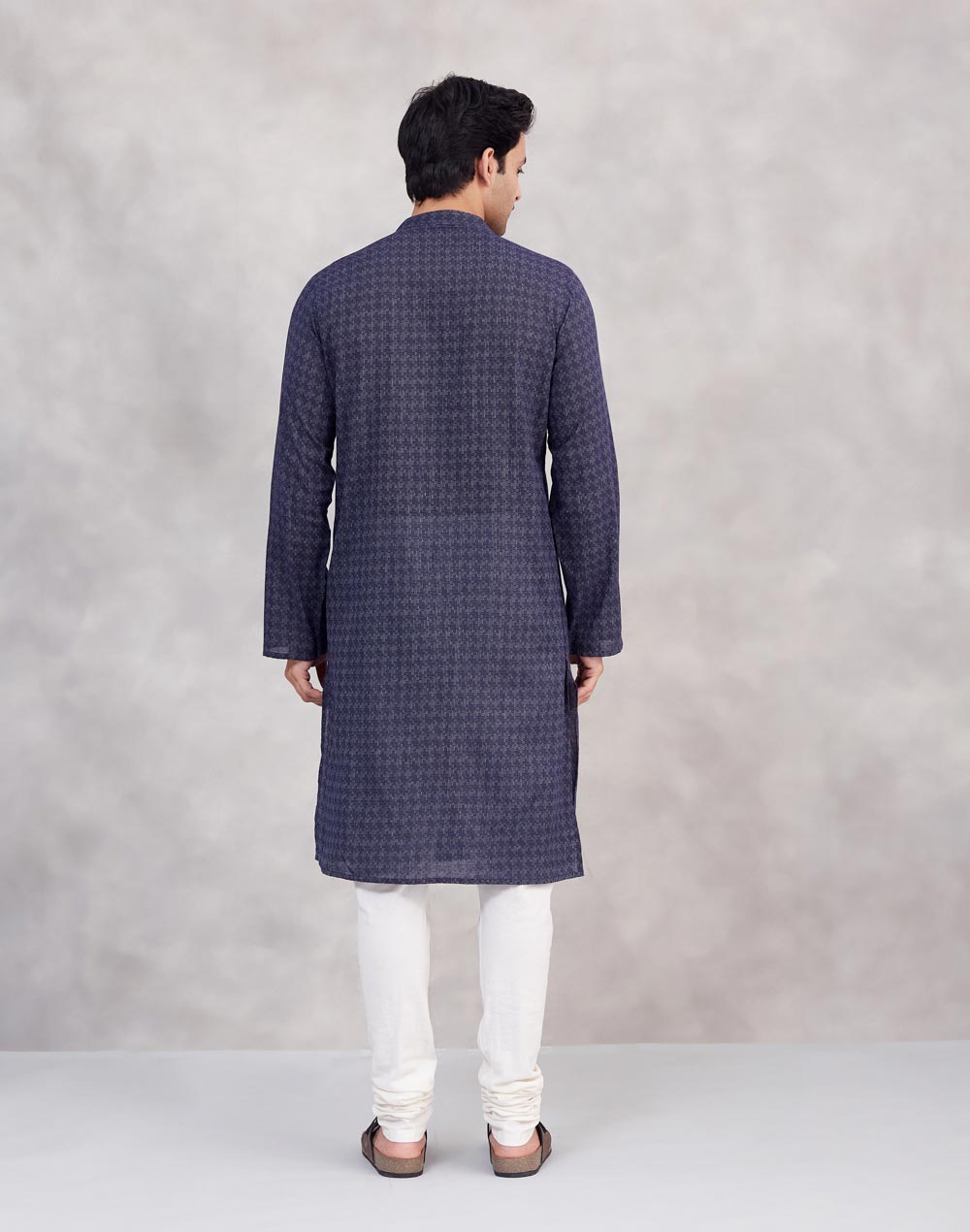 Navy Cotton Long Kurta