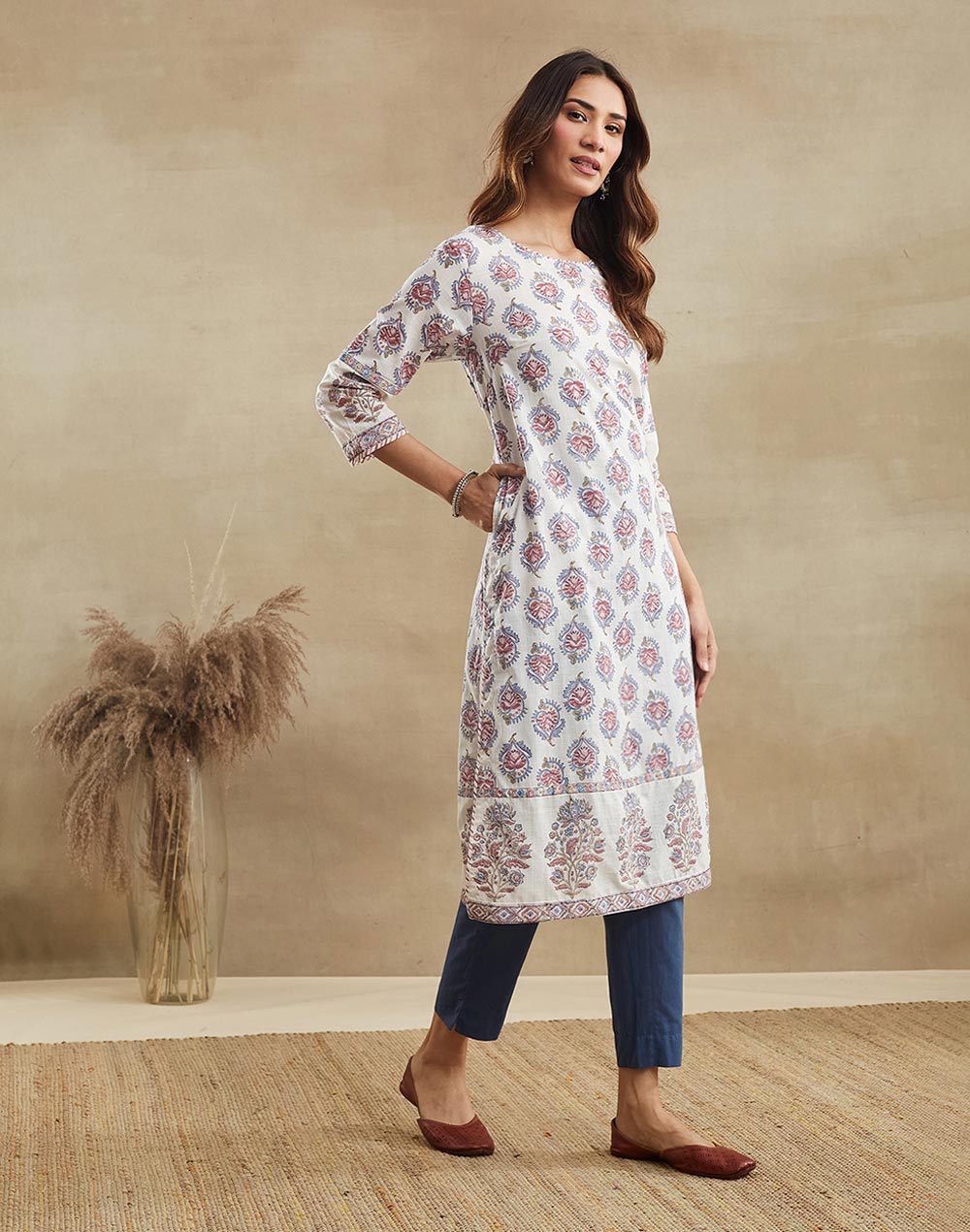 Natural Cotton Long Kurta