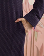 Purple Cotton Dobby Pathani Kurta for Men with a textured dobby weave