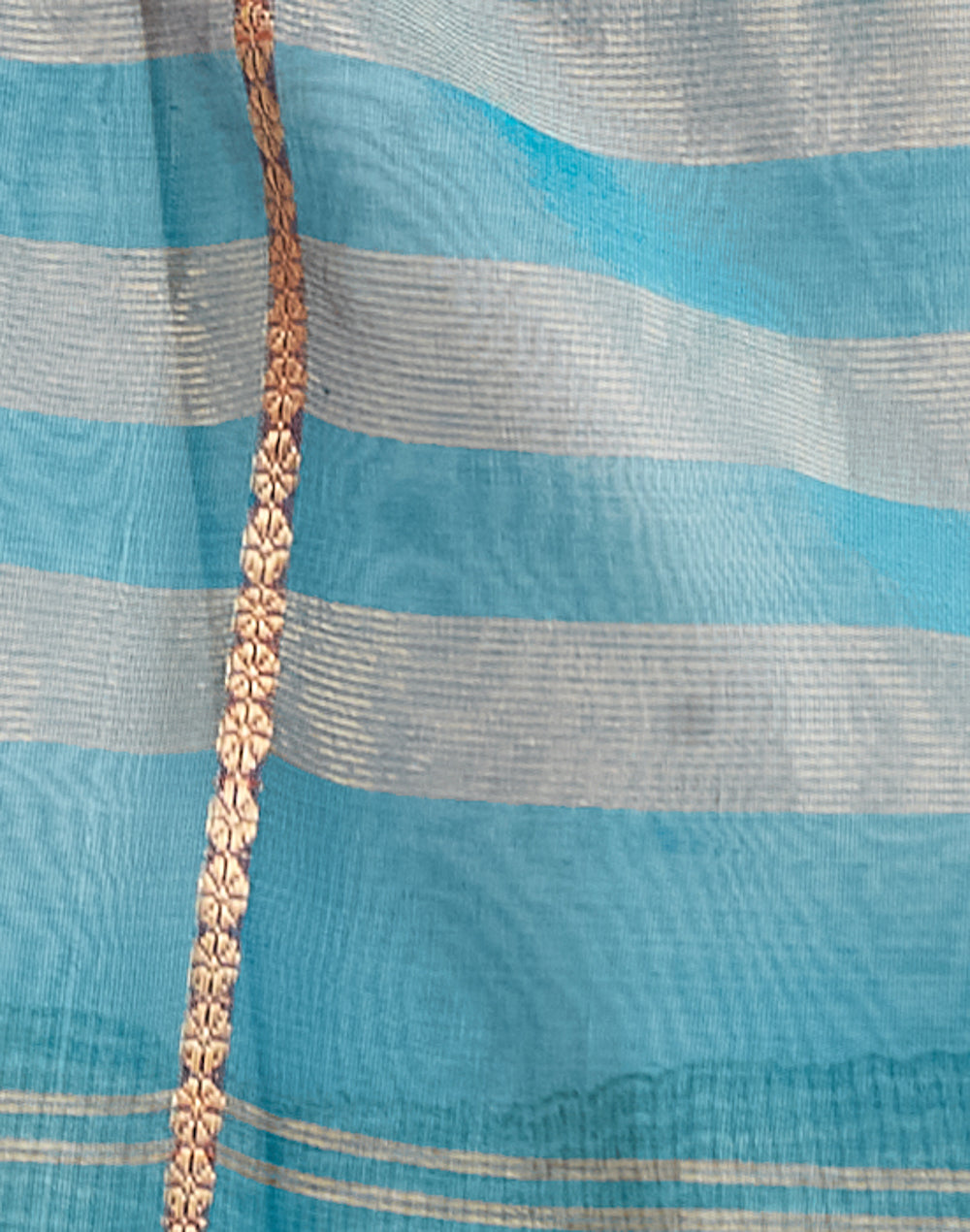 Turquoise Cotton Silk Blend Maheshwari Dupatta