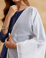 White Cotton Silk Chikankari Dupatta