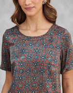 Indigo Cotton Ajrakh Printed Top
