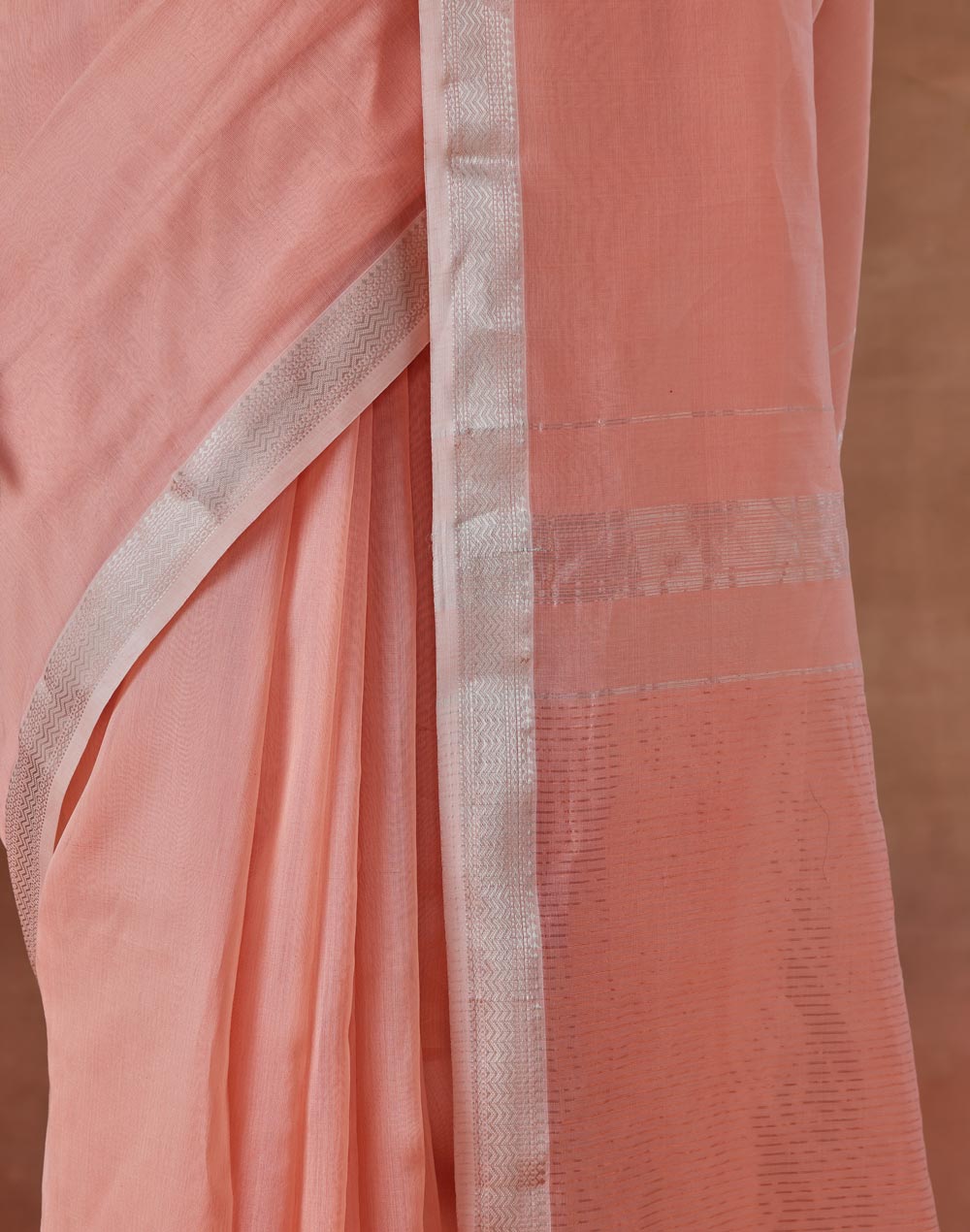 Pink Cotton Silk Blend Woven Wonders Maheshwari Sari