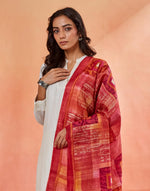 Maroon Silk Hand Block Print Dupatta