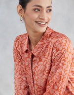 Orange Rayon Blend Allure Shirt