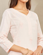 Orange Cotton Chikankari Pant & Kurta Set