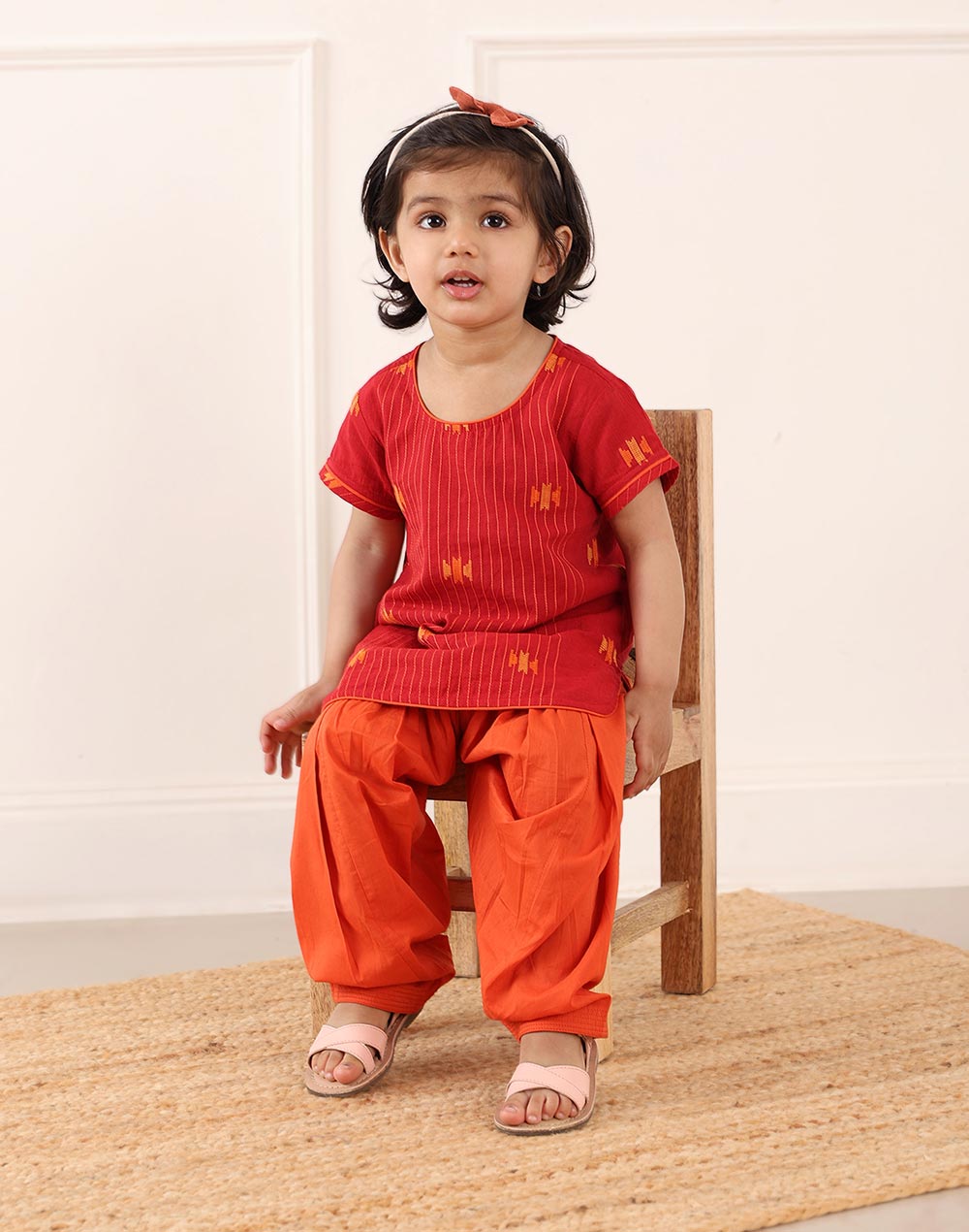Red Cotton Dobby 2pc Salwar Set