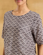 Black Cotton Bagh Printed Short Top
