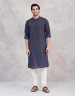 Navy Cotton Long Kurta