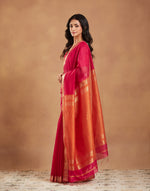Magenta Cotton Silk Blend Maheshwari Sari