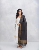 Black Cotton Silk Blend Dupatta