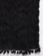 Black Cotton Mull Plain Phunka Crinkle Dupatta