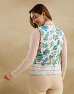 White Cotton Hand Block Printed Jacket