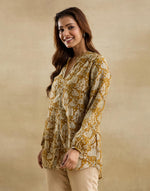 Mustard Cotton Silk Bagru Clara Tunic
