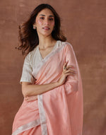 Pink Cotton Silk Blend Woven Wonders Maheshwari Sari