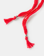 *FREE Red Metal Rudrakash With Silver Beads Rakhi - LIMITED
