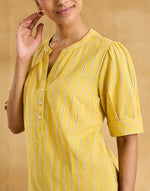 Yellow Cotton Striped Top
