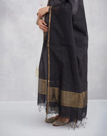 Black Cotton Silk Blend Dupatta