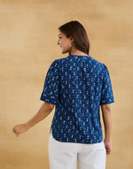 Indigo Cotton Dabu Top