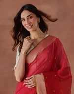 Pink Cotton Silk Blend Woven Wonders Chanderi Sari