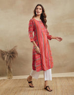 Pink Cotton Long Kurta